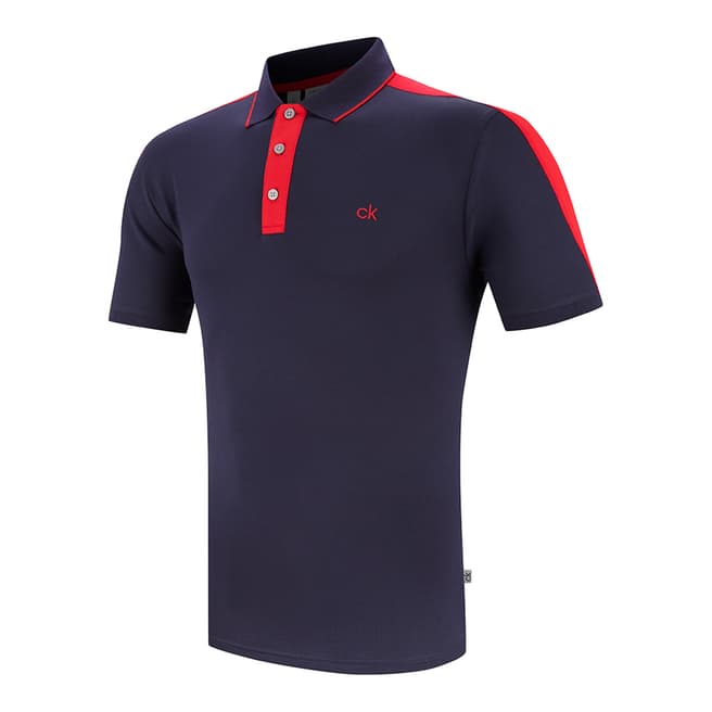 Calvin Klein Golf Navy/Red Drytech Contrast Polo Shirt