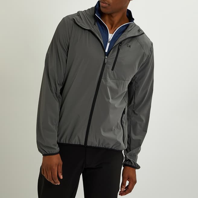 Calvin Klein Golf Grey Water Repellent Lightweight Hooded Jacket