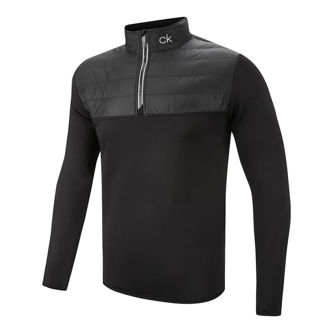 Calvin Klein Golf Black Quilted Thermal 1/4 Zip Jacket