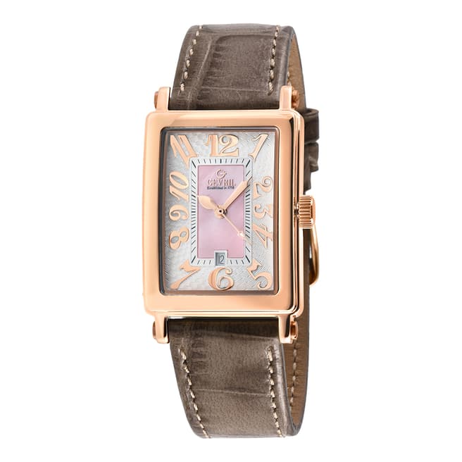 Gevril Gevril Women's Brown/Rose Mother Of Pearl Watch