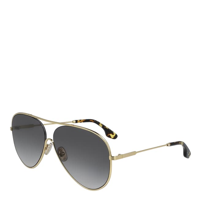 Victoria Beckham Gold Purple Aviator Sunglasses