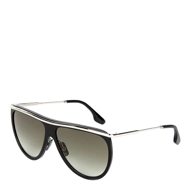 Victoria Beckham Black Silver Half Moon Sunglasses