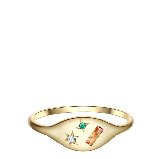 Nahla Jewels Yellow Gold/Colourful Zirconia Ring