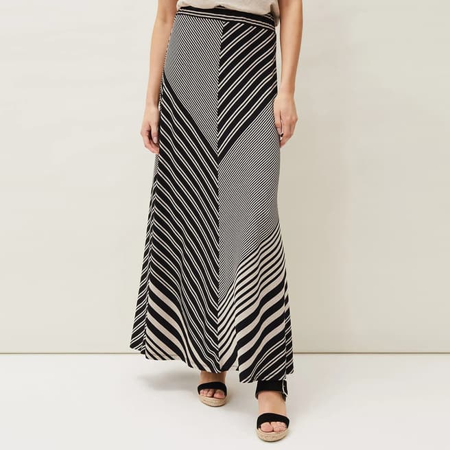 Phase Eight Black Roz Striped Maxi Skirt