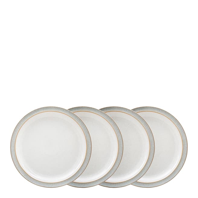 Denby Set of 4 Elements Light Grey Dinner Plates