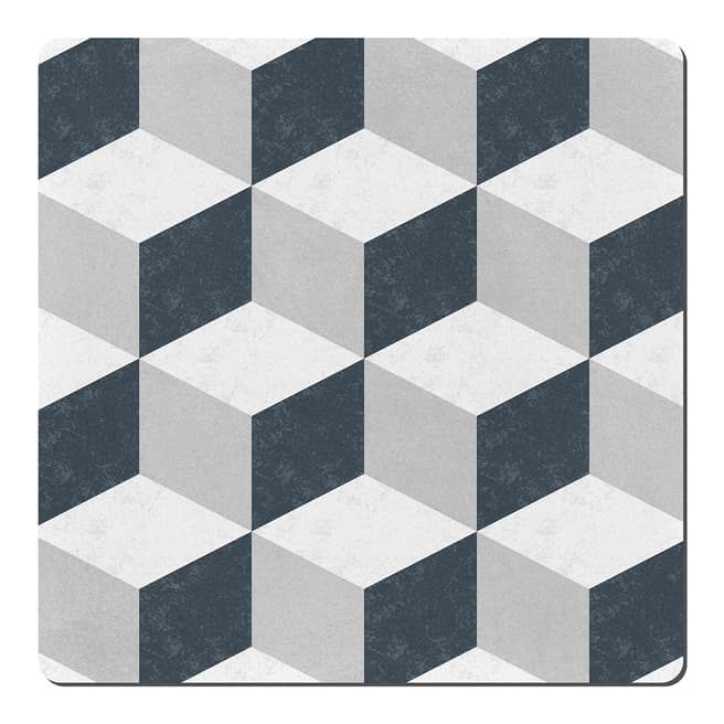 Denby Set of 6 Grey Geometric Square Placemats