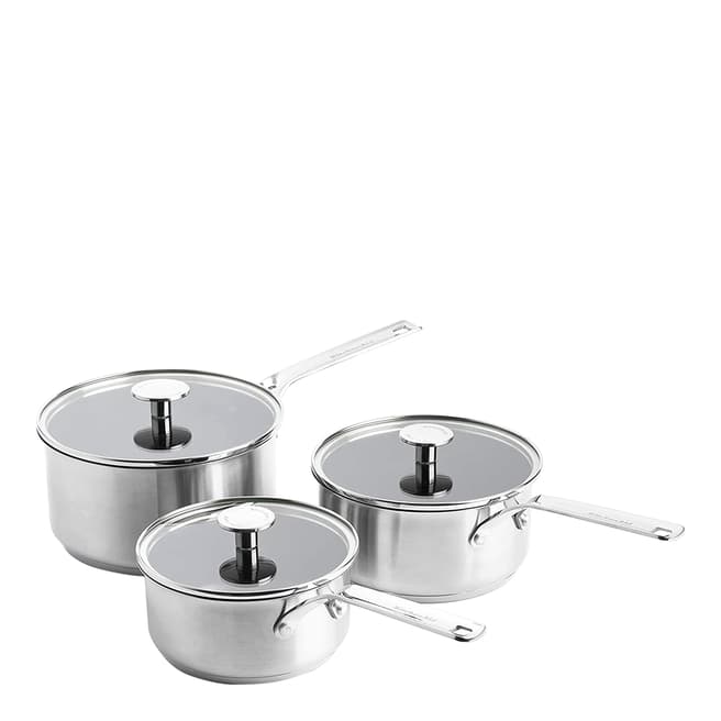 KitchenAid 3 Piece Stainless Steel Saucepan Set