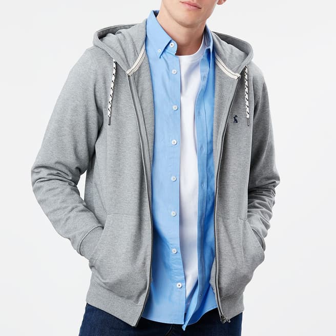 Joules Grey Hooded Cotton Jumper