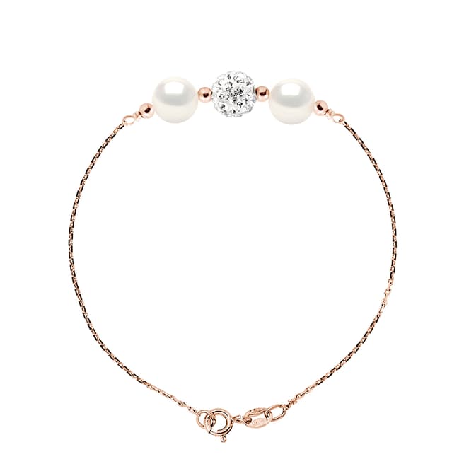 Mitzuko Silver/White Real Cultured Freshwater Pearl Bracelet