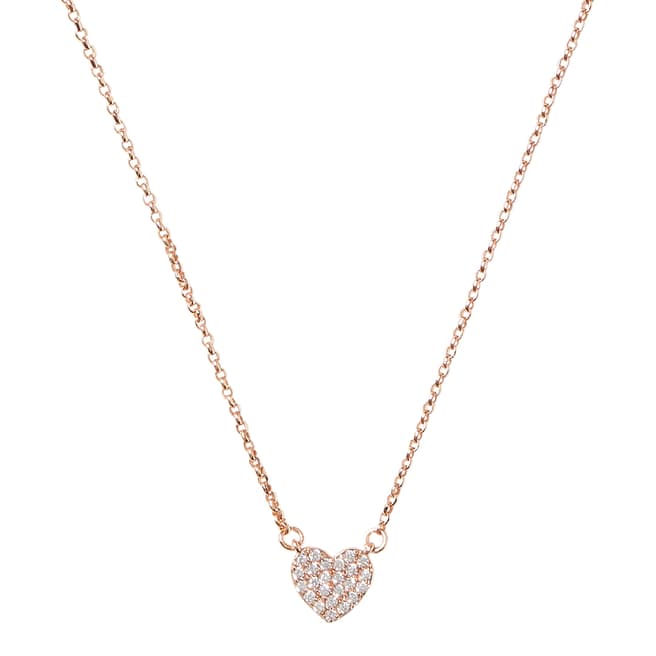 Kate Spade Rose Gold Pave Mini Heart Pendant Necklace