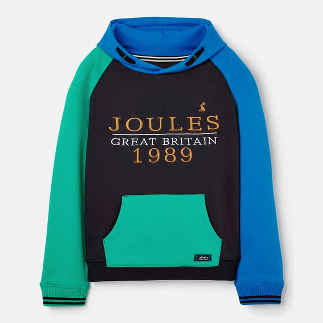 Joules Navy Colourblock Hooded Sweatshirt