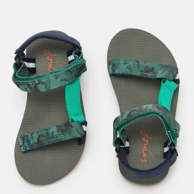 Joules Camo Print Velcro Strap Sandals