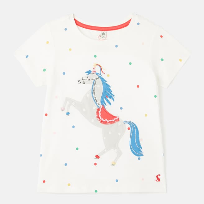 Joules White/Multi Unicorn Graphic T-Shirt