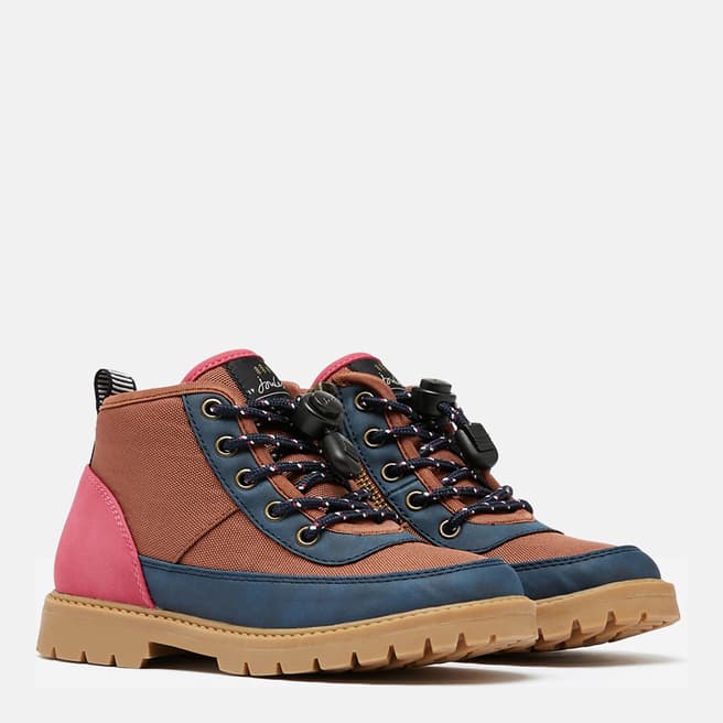 Joules Tan/Navy Stomper Hiker Boots