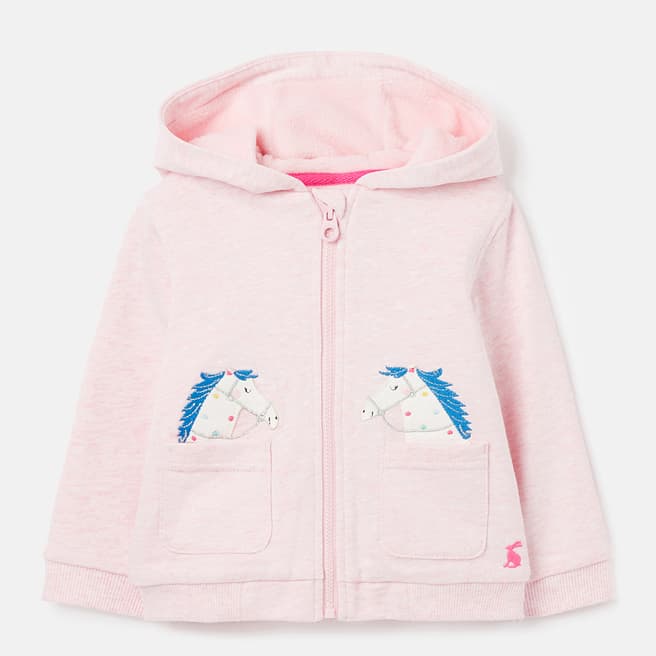 Joules Pink Cotton Hooded Jumper