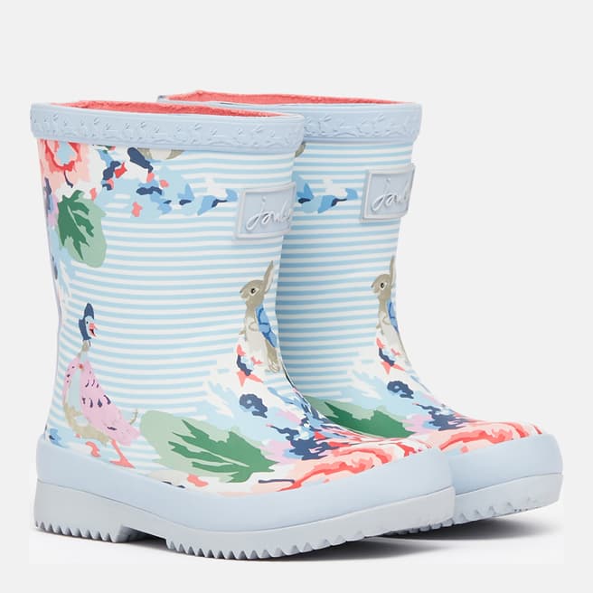 Joules Blue Floral Wellies
