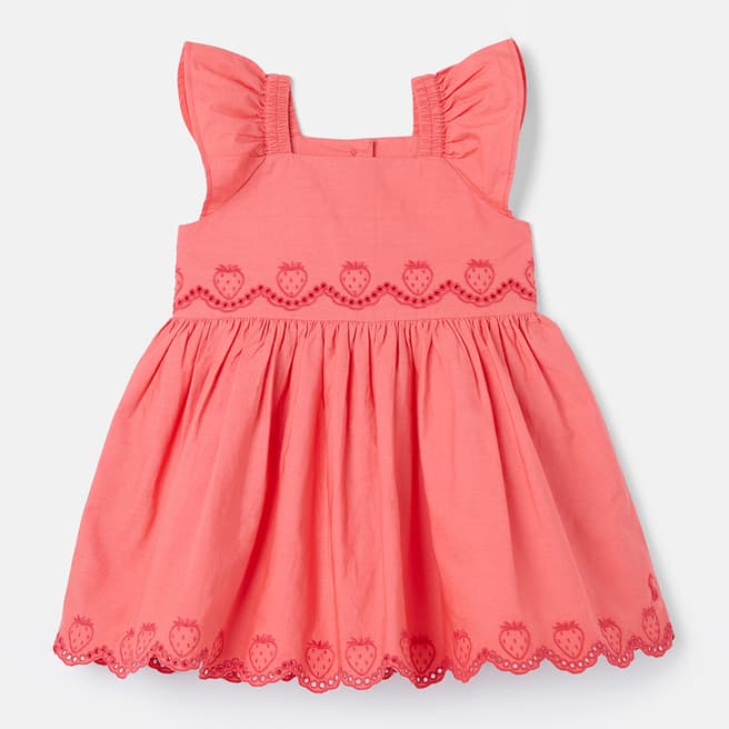 Joules Coral Strawberry Cotton Dress