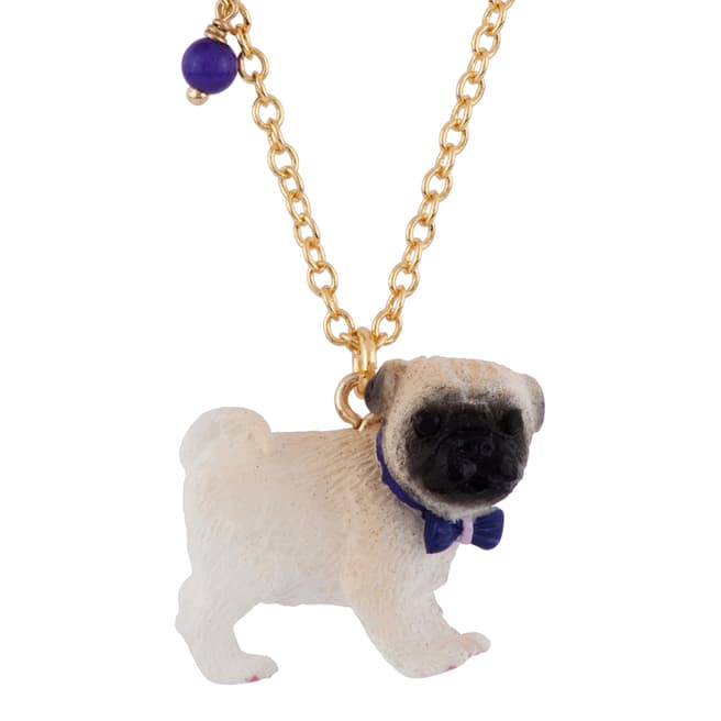Les Néréides Gold Multi Pug Dog Necklace