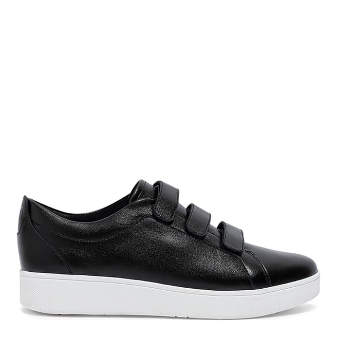 FitFlop Black Rally Velcro Leather Sneaker