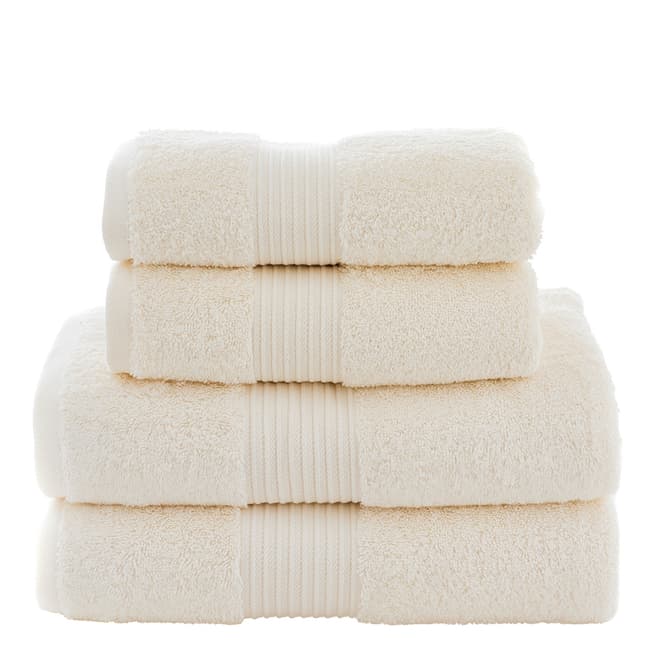 The Lyndon Company Bliss Pima Pair of Bath Towels, Cream