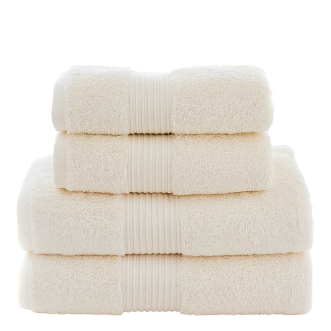 The Lyndon Company Bliss Pair of Hand Towels, Cream