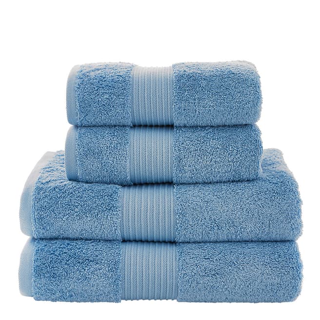 The Lyndon Company Bliss Pima 4 Piece Towels Bale, Cobalt