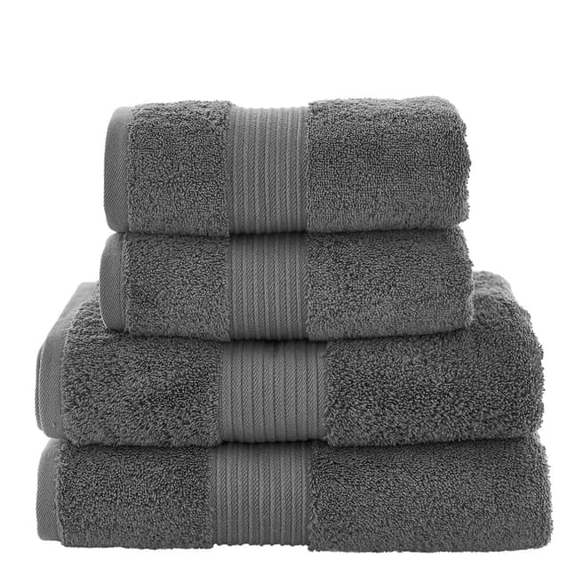 The Lyndon Company Bliss Pair of Hand Towels, Carbon