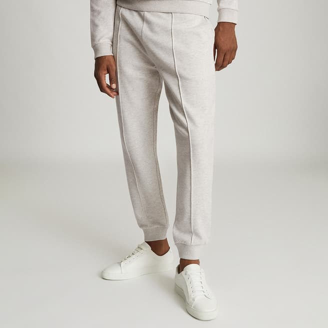 Reiss Soft Grey Coventry Cotton Blend  Joggers