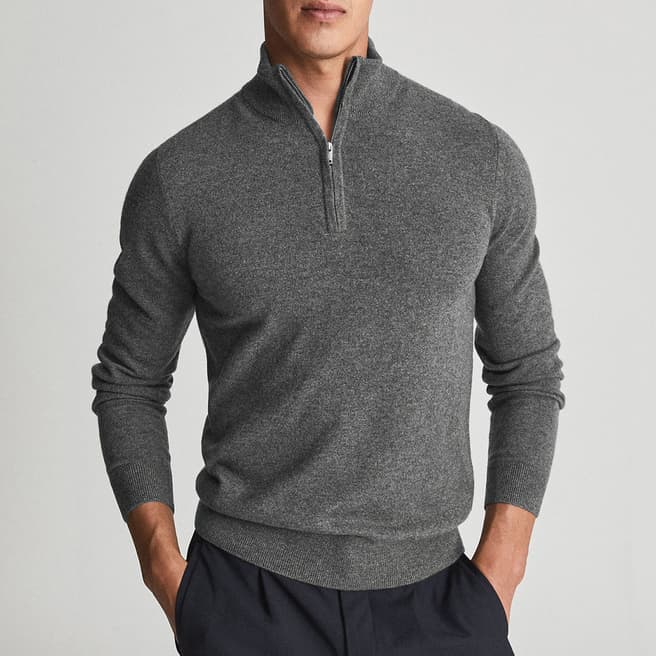Reiss Mid Grey Royal Cashmere Jumper
