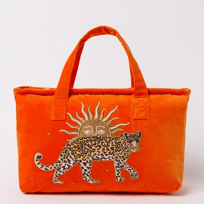 Elizabeth Scarlett Orange Popsicle Leopard Day Bag