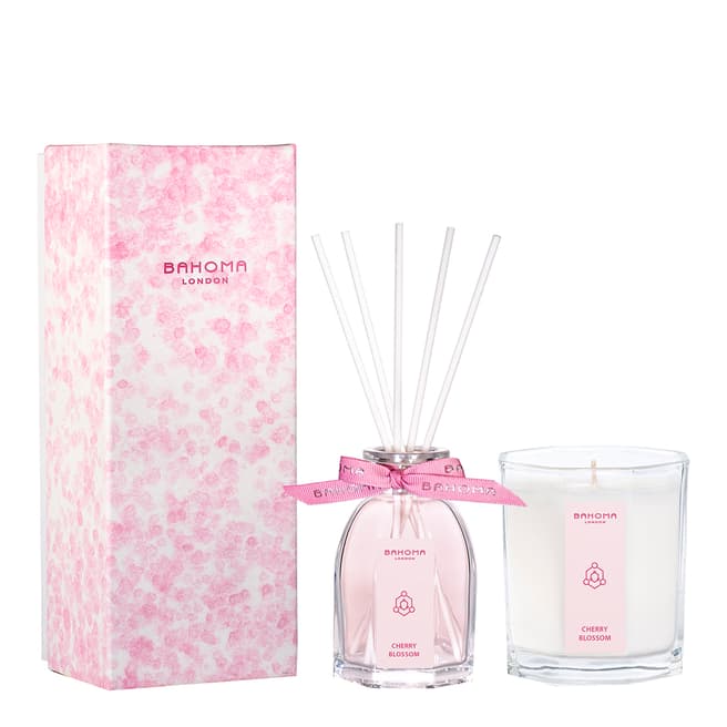 Bahoma Cherry Blossom Medium Candle & 100ml Diffuser Set
