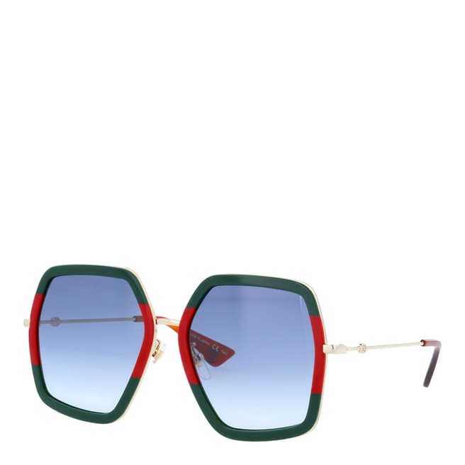 Gucci Women's Green/Red Gucci Sunglasses 56mm