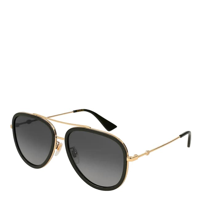 Gucci Women's Black/Gold Gucci Sunglasses 57mm