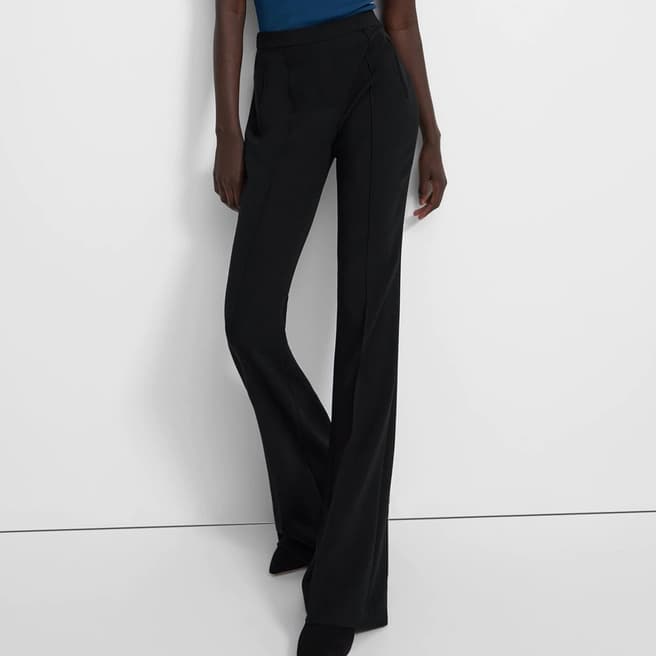 Theory Black Demitria Crepe Trousers