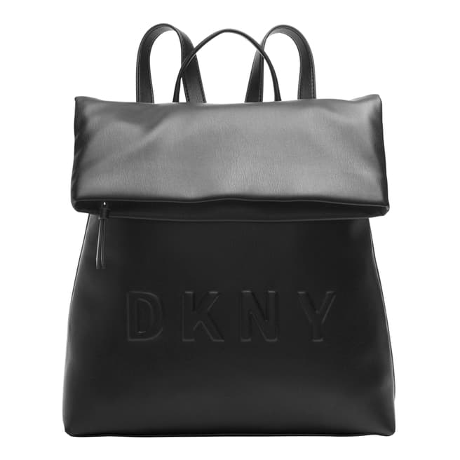 DKNY Black Silver Tilly Fold Backpack