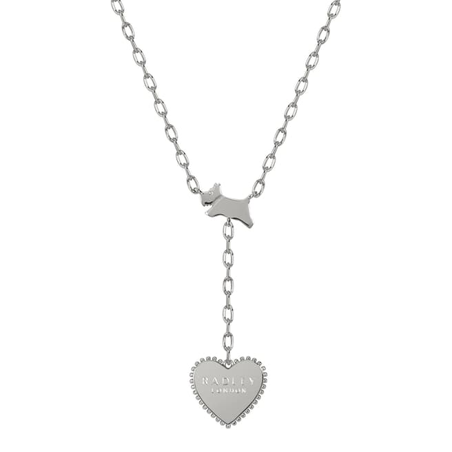 Radley Silver Dog and Heart Pendant Necklace