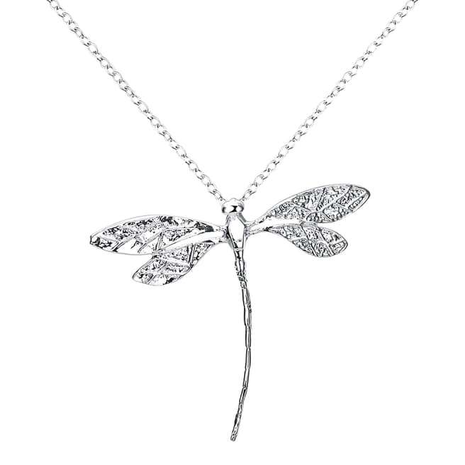 Ma Petite Amie Sterling Silver Plated Dragonfly Necklace with Swarovski Crystals