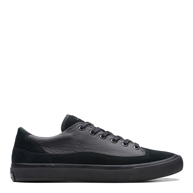 Clarks Black Leather Aceley Sneaker 