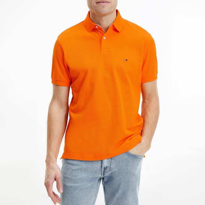 Tommy Hilfiger Orange Cotton Stretch Polo Shirt