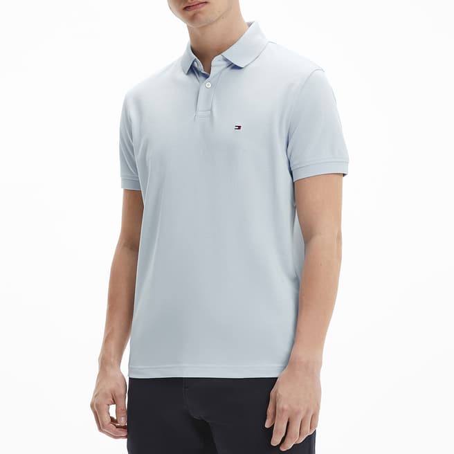 Tommy Hilfiger Pale Blue Regular Fit Cotton Polo Shirt