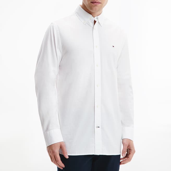 Tommy Hilfiger White Organic Cotton Button Cuff Shirt