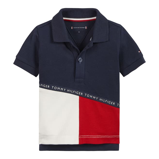 Tommy Hilfiger Baby's Navy Colour Block Polo Shirt