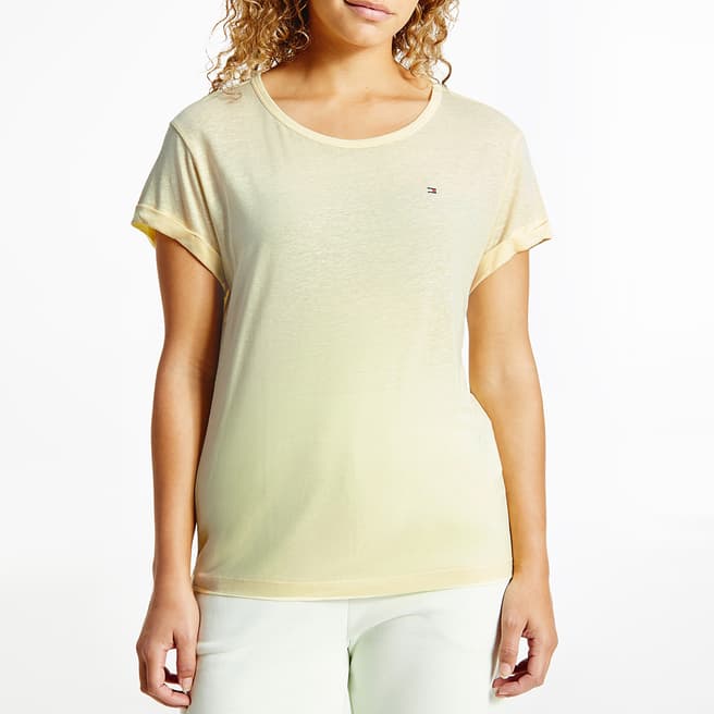 Tommy Hilfiger Yellow Linen Blend T-Shirt
