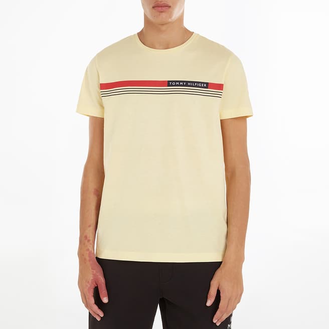 Tommy Hilfiger Yellow Logo Panel Cotton T-Shirt