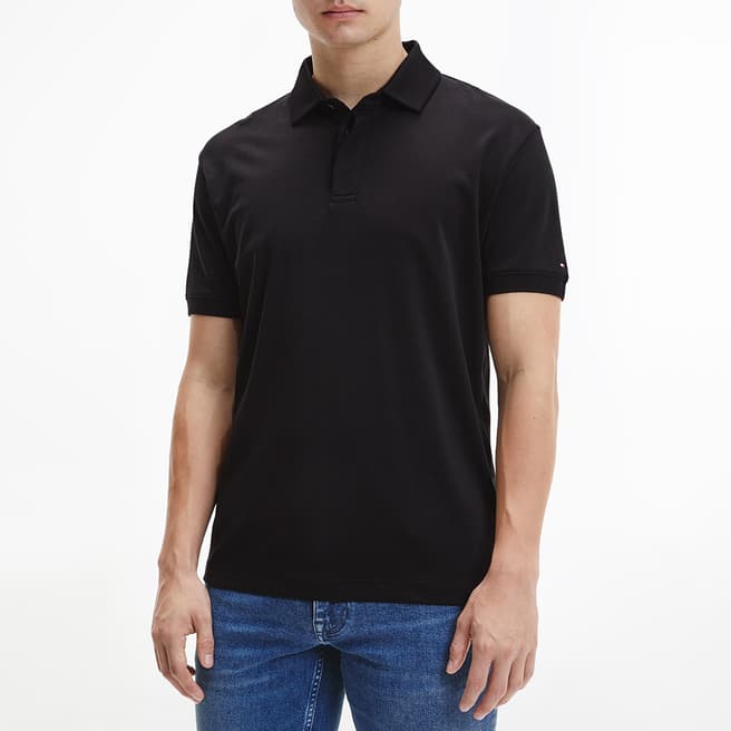 Tommy Hilfiger Black Cotton Polo Shirt