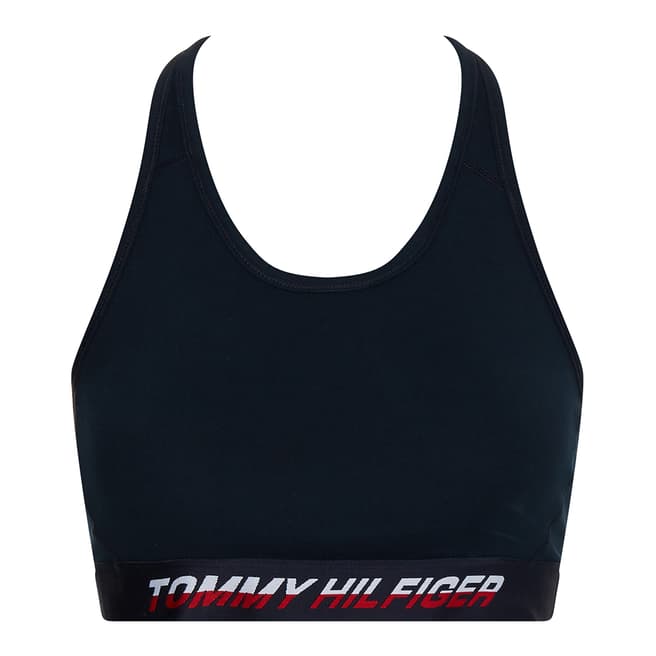 Tommy Hilfiger Midnight Split Logo Tape Sports Bra