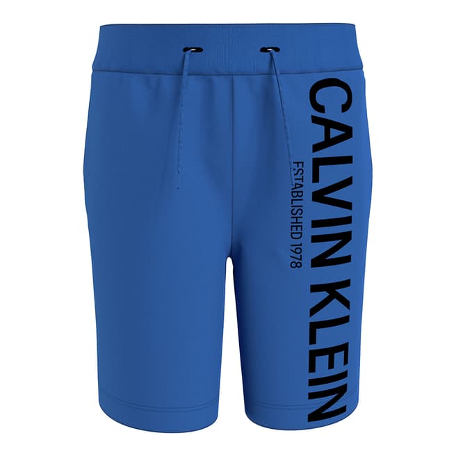 Calvin Klein Boy's Blue Side Logo Cotton Shorts