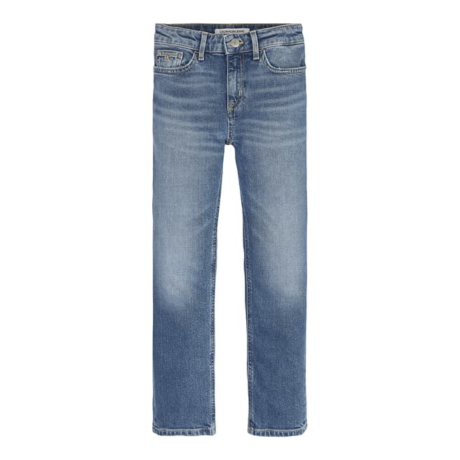 Calvin Klein Girl's Mid Blue Relaxed Stretch Jeans