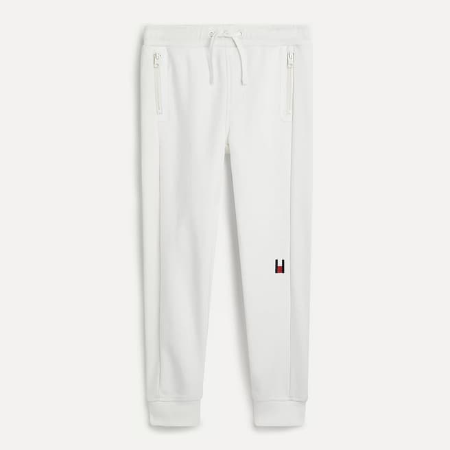 Tommy Hilfiger Older Boy's White Stretch Cotton Sweatpants