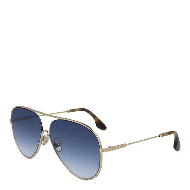 Victoria Beckham Gold/Teal Aviator Sunglasses